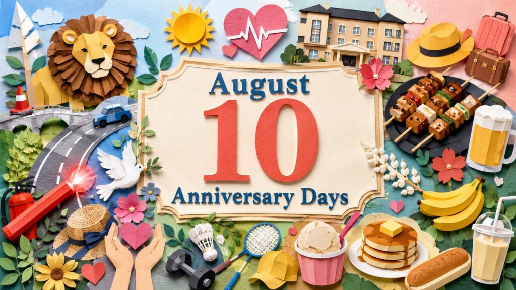 8月10日は何の日？世界ライオンの日、道の日、健康ハートの日、宿の日、焼き鳥の日などの記念日
