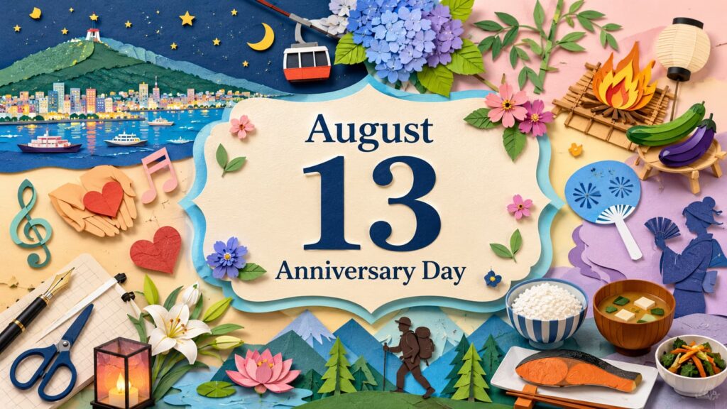 8月13日は何の日？月遅れ盆迎え火、函館夜景の日、左利きの日、怪談の日、一汁三菜の日などの記念日