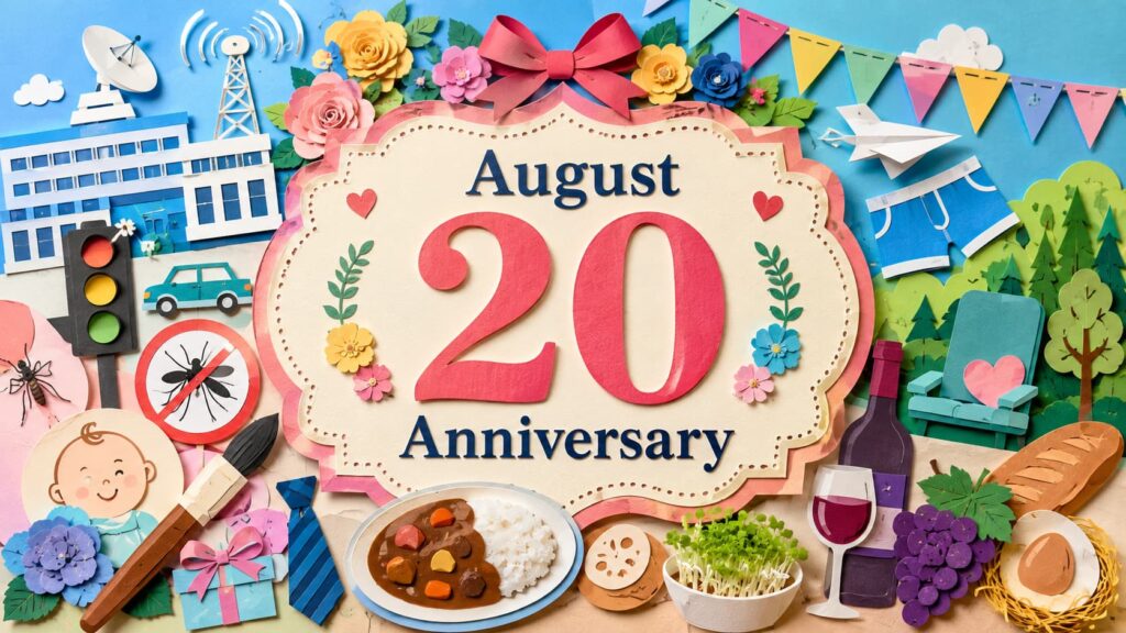 8月20日は何の日かを紹介するNHK創立記念日、交通信号設置記念日、蚊の日・モスキートデー、親父の日などの記念日特集