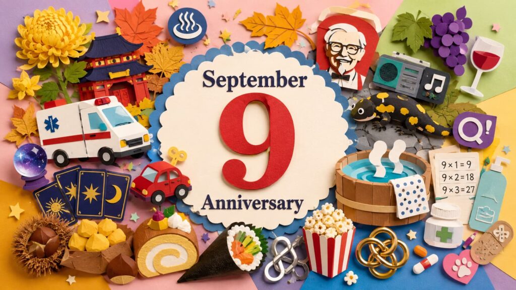 9月9日は何の日？重陽の節句・菊の節句、救急の日、チョロQの日、栗きんとんの日、温泉の日など9月9日の記念日と由来