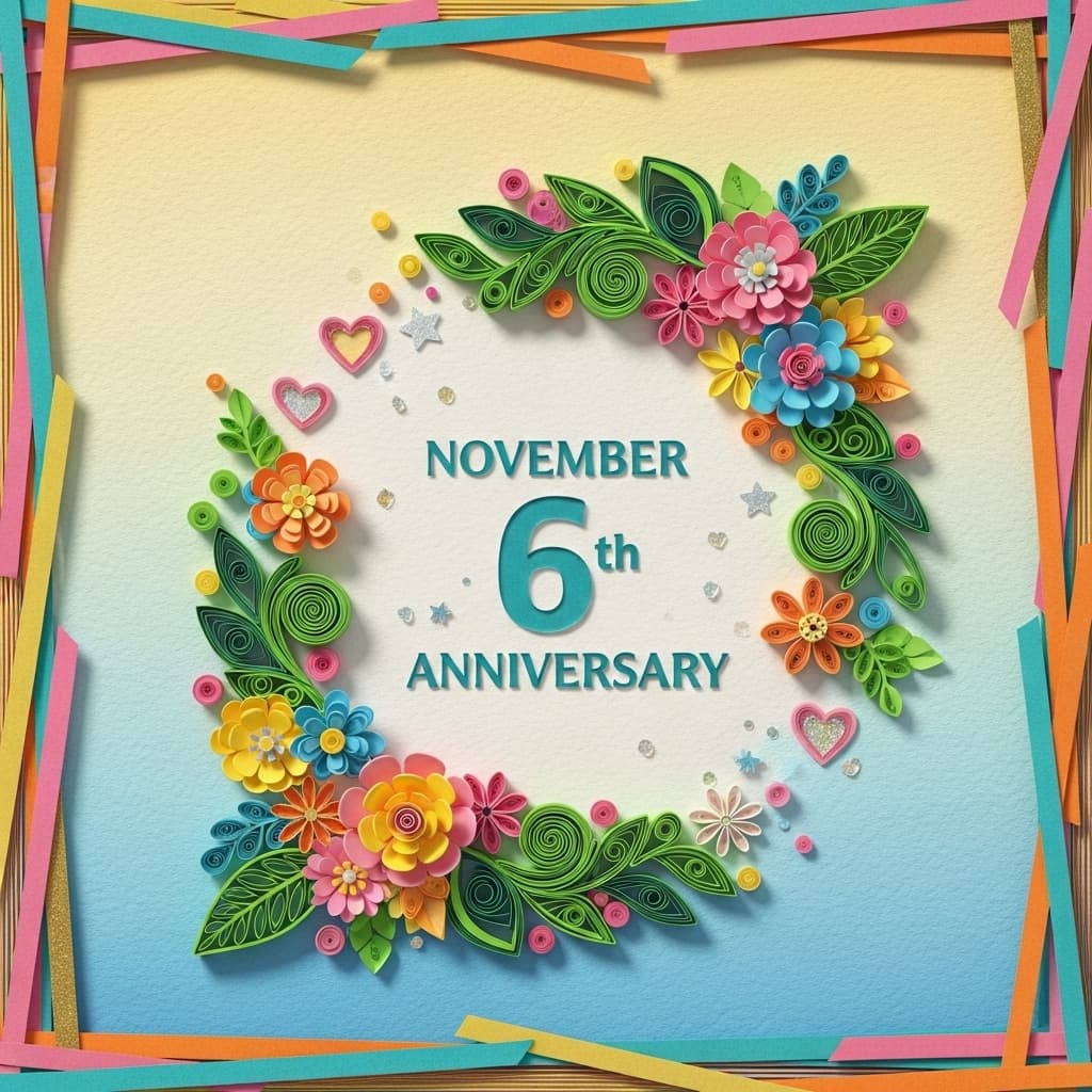 11月6日の記念日を祝うカラフルで美しいペーパーアート