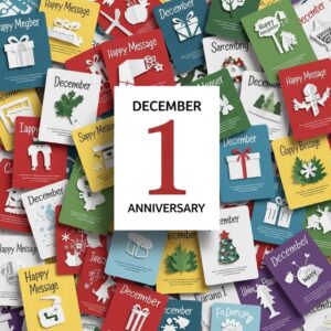 12月1日の記念日として、世界エイズデーや映画の日、防災用品点検の日などを紹介するカラフルなイメージ