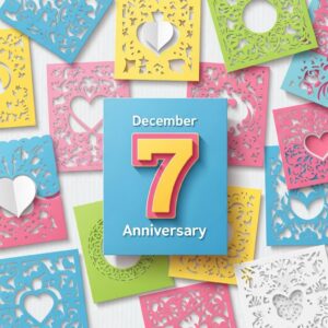 12月7日の記念日を象徴する大雪・国際民間航空デー・神戸港開港記念日・クリスマスツリーの日を紹介するブログ用キービジュアル