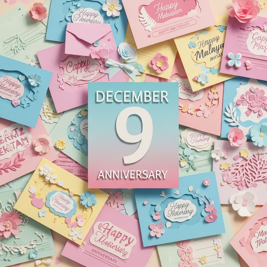 12月9日の記念日(国際腐敗防止デー、鍛高譚の日、漱石忌など)を象徴するカラフルで文化的なイメージ