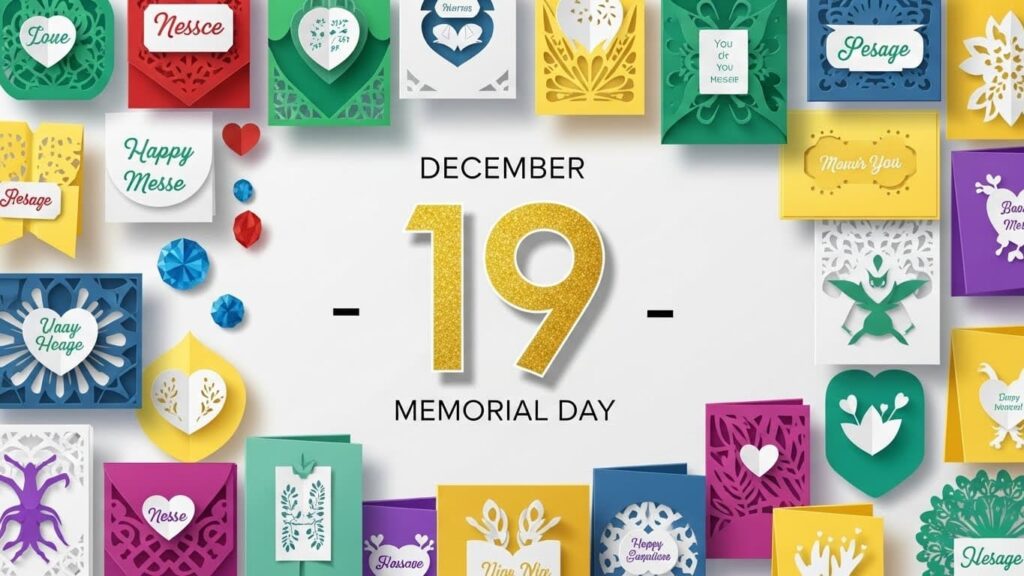12月19日の記念日を紹介するブログ用メッセージカード風デザイン