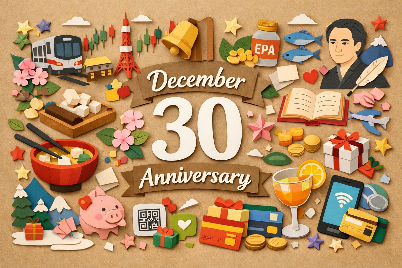 12月30日は何の日かを紹介する記念日ブログのサムネイル。地下鉄記念日や取引所大納会、みその日など年末を象徴する日本の記念日を表現