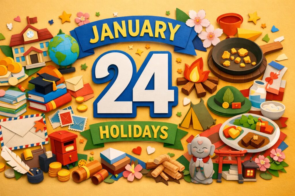 1月24日は教育の国際デーや郵便制度施行記念日、法律扶助の日、全国学校給食週間などをまとめてわかりやすく紹介 *January 24 Holidays