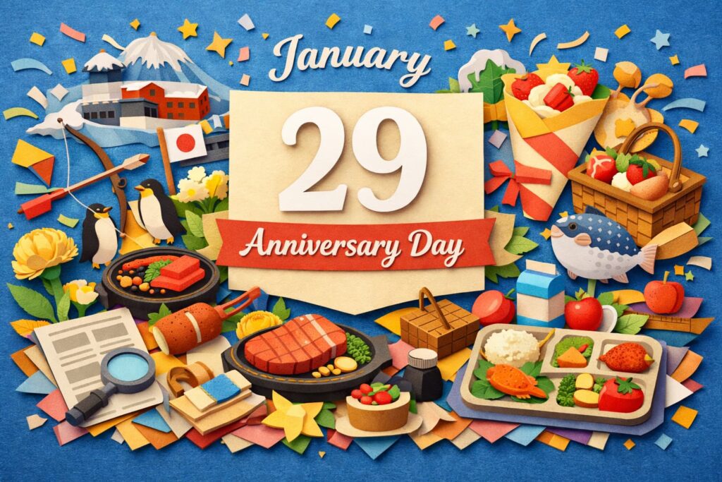 1月29日の主な記念日（昭和基地開設記念日・人口調査記念日・タウン情報の日・肉の日・クレープの日）をまとめて紹介