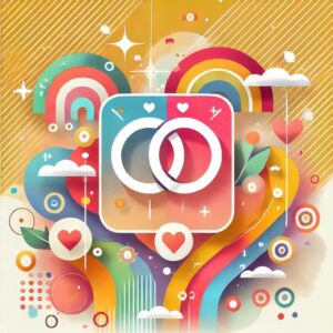 お笑い芸人・見取り図の盛山晋太郎さんが結婚を発表したニュースを象徴する抽象的なフラットイラスト。明るく結婚や祝福を連想させるデザインが特徴。