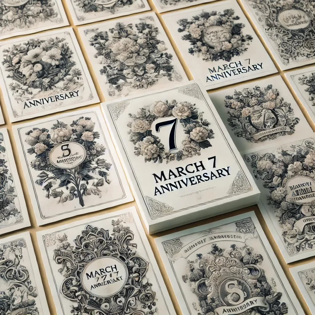 March 7 Anniversary Message Cards – Elegant and Beautiful Designs