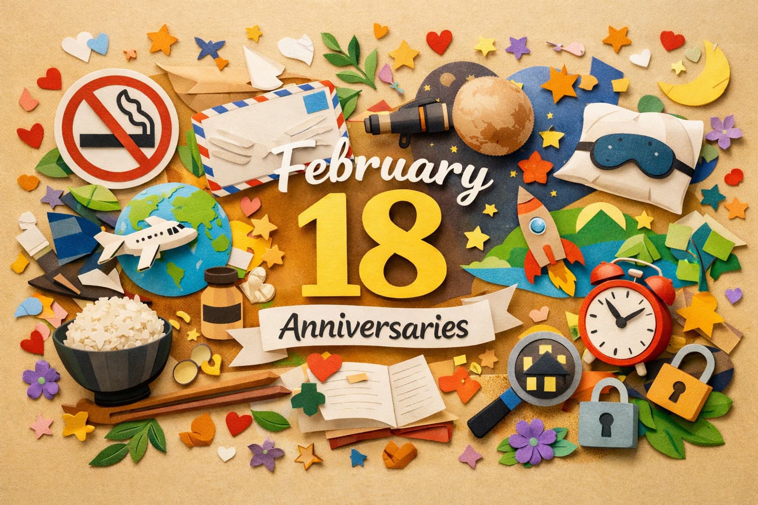 2月18日は何の日?嫌煙運動の日・エアメールの日・冥王星の日・安眠の日・米食の日など主な記念日を紹介