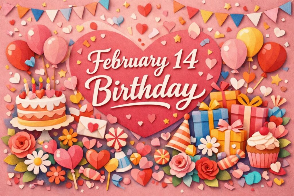 2月14日生まれの芸能人・有名人を一覧で紹介するブログ記事のビジュアル。はじめしゃちょー、JUJU、市川紗椰、酒井法子、ヒロシなどバレンタイン生まれの人物がわかる