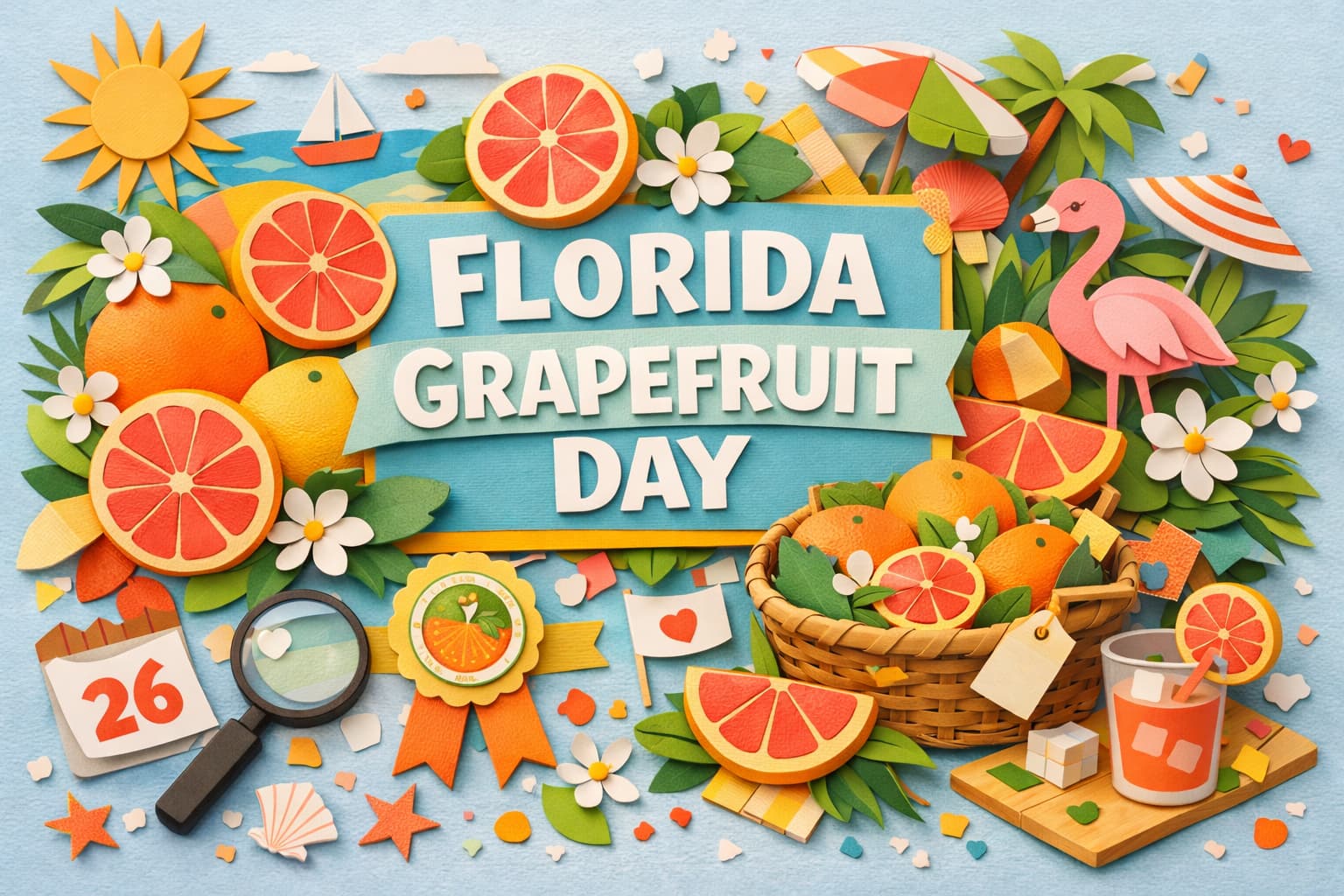 フロリダグレープフルーツの日（2月26日）は2月の旬と「26＝フ（2）ロ（6）リダ」の語呂が由来です。制定団体、認定ロゴの意味、日本記念日協会の登録までやさしく解説します。