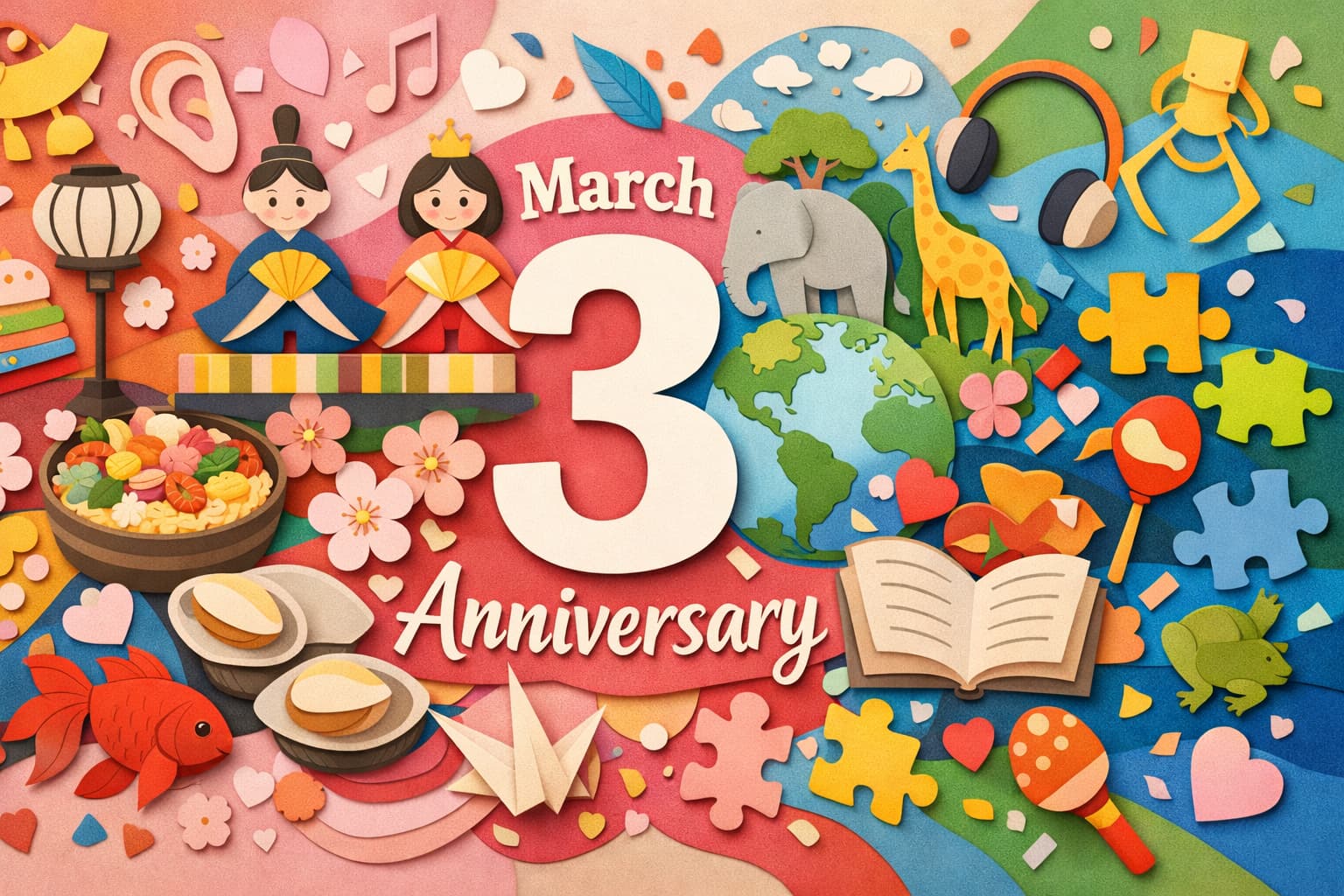 3月3日は何の日？ひな祭り（桃の節句）と世界野生生物の日、耳の日、結納の日、ジグソーパズルの日の由来と楽しみ方