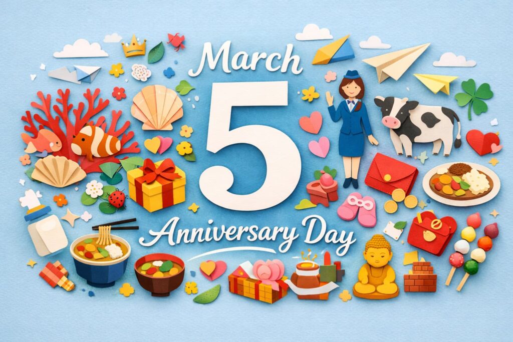 3月5日は何の日？啓蟄・サンゴの日・安藤百福の日・産後ケアの日・常陸牛の日など主要記念日がわかる
