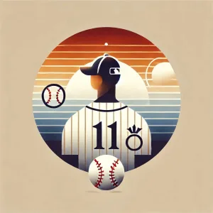 ドジャースの佐々木朗希投手が結婚を発表。一般女性との新たな人生のスタートを象徴する抽象的なフラットイラスト。背番号11のユニフォームと温かみのある背景が未来への希望を表現。