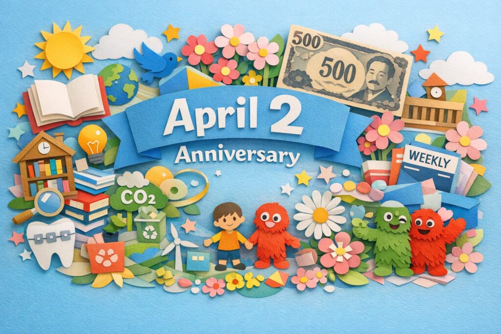 4月2日は何の日？世界自閉症啓発デーや国際子どもの本の日、図書館開設記念日、週刊誌の日、五百円札発行記念日など春の話題が集まる記念日紹介