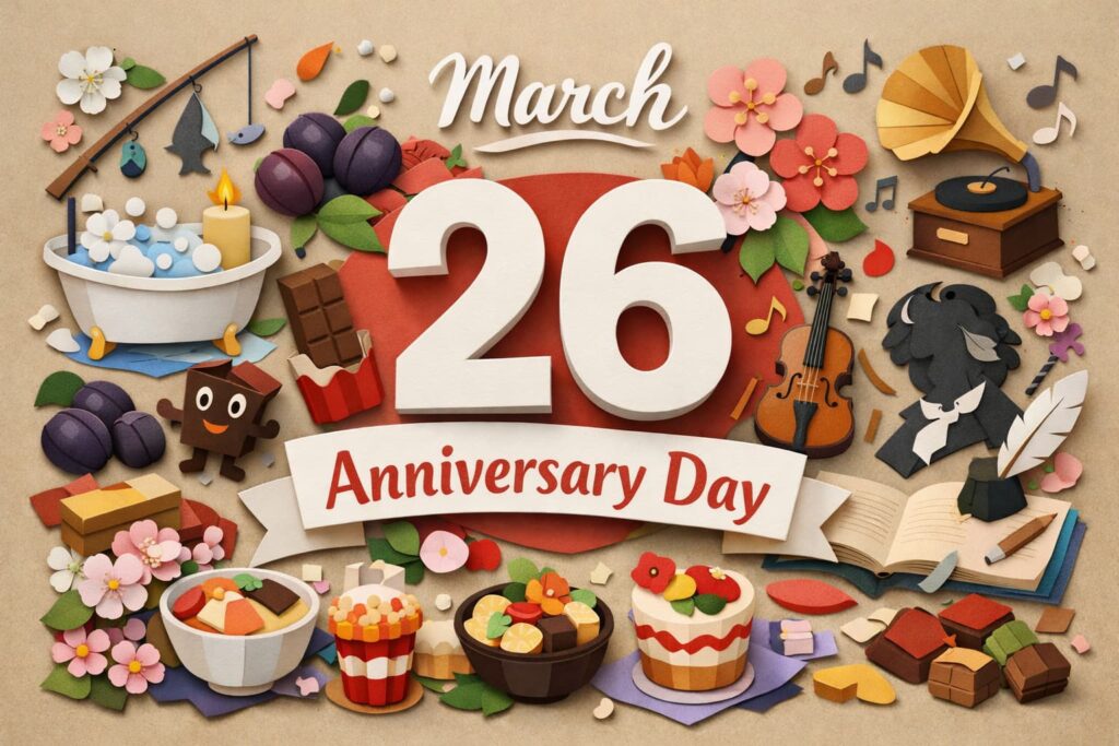 3月26日は何の日？カチューシャの唄の日や食品サンプルの日、サク山チョコ次郎の日、風呂の日、プルーンの日など主な記念日を紹介