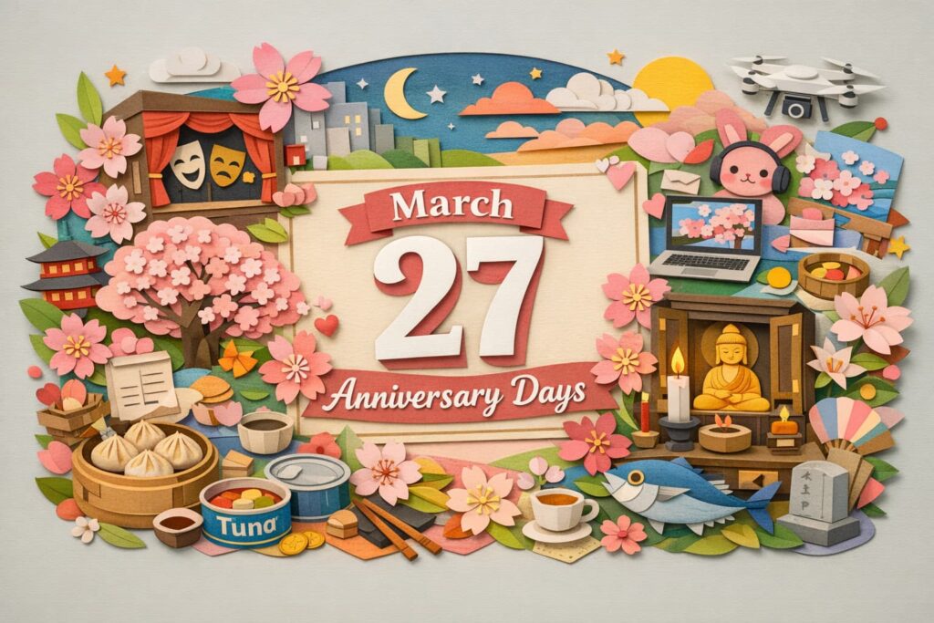 3月27日は何の日？世界演劇の日・さくらの日・祈りの日・オンライン花見の日・京鼎樓の小籠包の日を紹介する