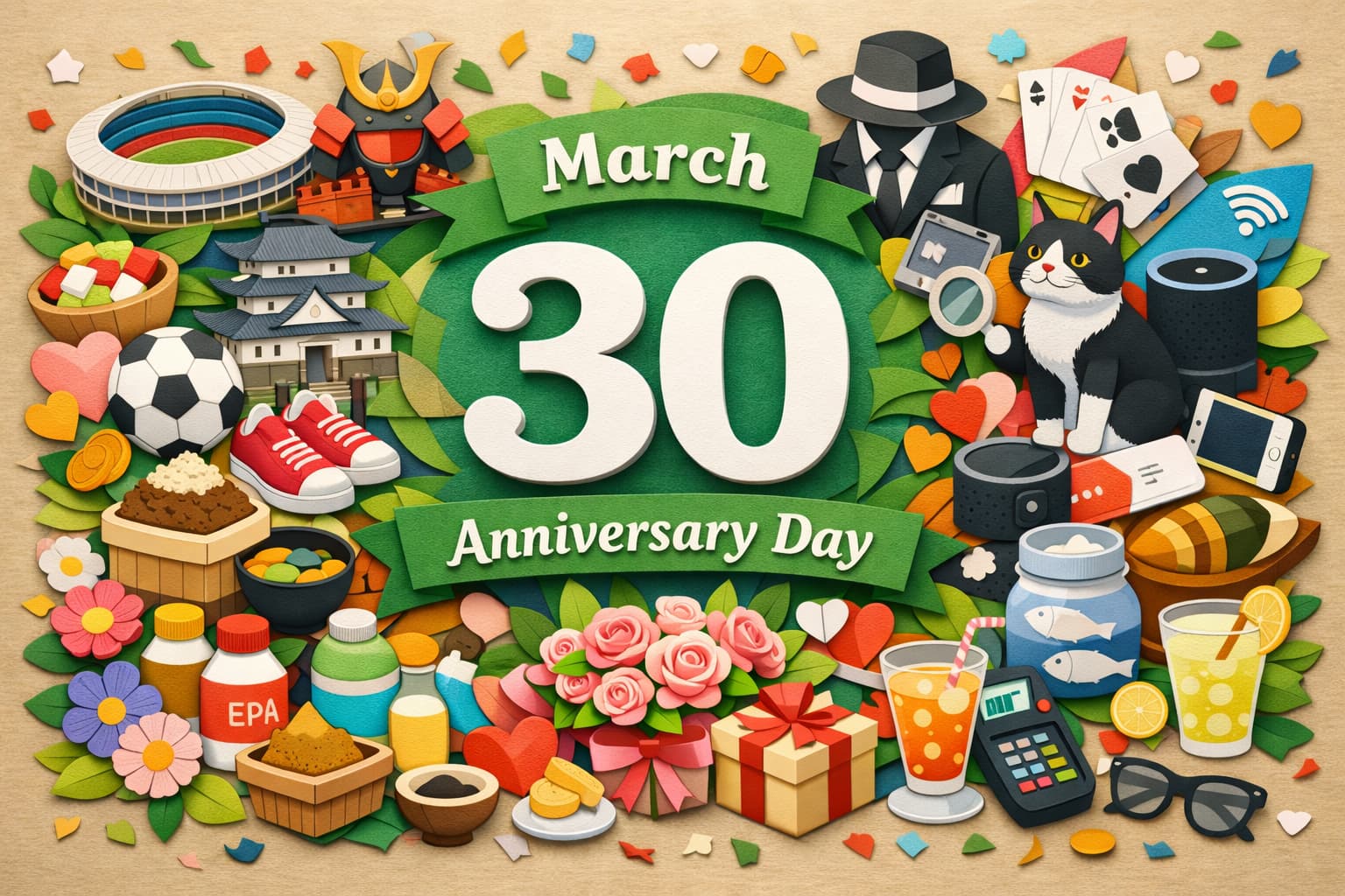 3月30日は何の日？国立競技場落成記念日や信長の野望の日、スポーツ栄養の日、妻がうるおう日、みその日などを紹介