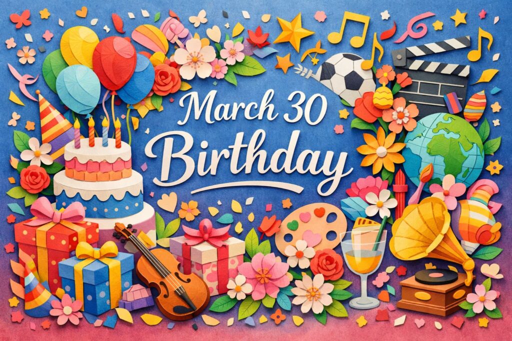 3月30日誕生日の芸能人・有名人を紹介する内容で、島崎遥香、ローラ、千原ジュニア、林原めぐみ、セリーヌ・ディオンなど注目人物と一覧をまとめたブログ記事