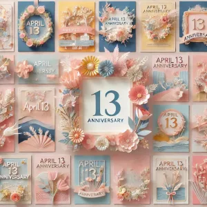 4月13日の記念日をテーマにした、メッセージカード風の美しいペーパーアート作品