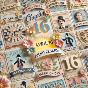 4月16日の記念日をテーマにした、メッセージカードがたくさん並ぶカラフルで美しいペーパーアート