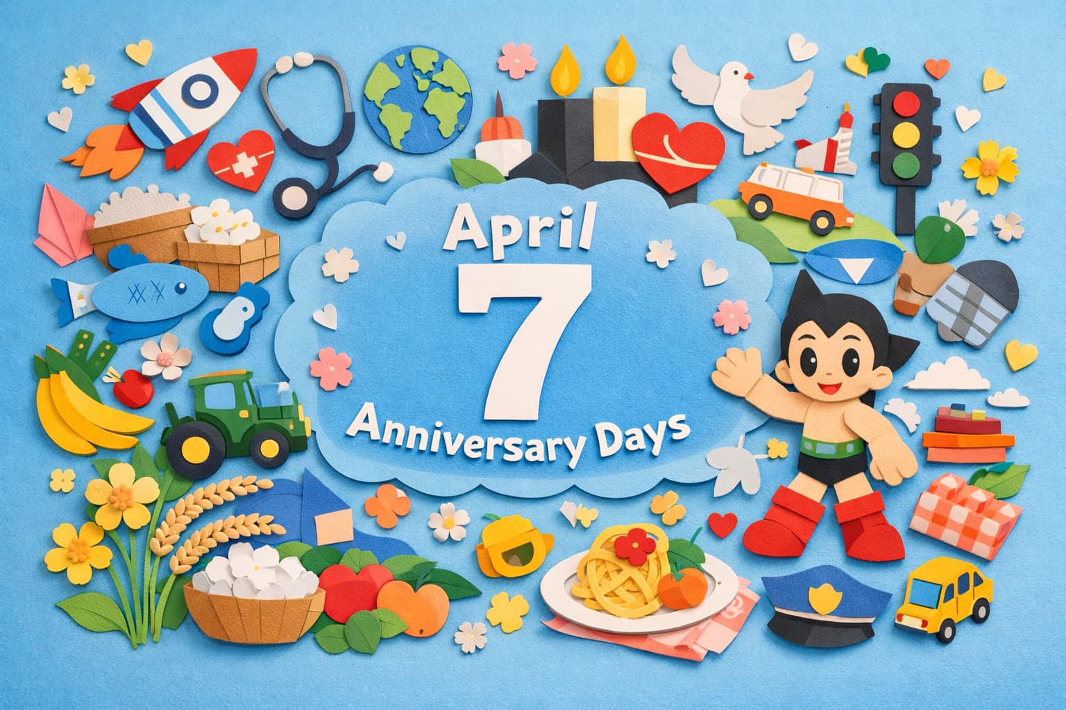 4月7日は何の日？世界保健デーや鉄腕アトム誕生日、農林水産省創立記念日、春の全国交通安全運動など主な記念日を紹介