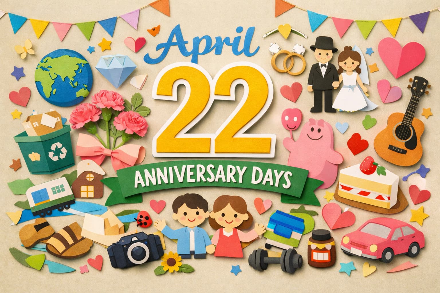 4月22日は何の日？アースデー・国際母なる地球デー、よい夫婦の日、清掃デー、道の駅の日など主要な記念日を紹介