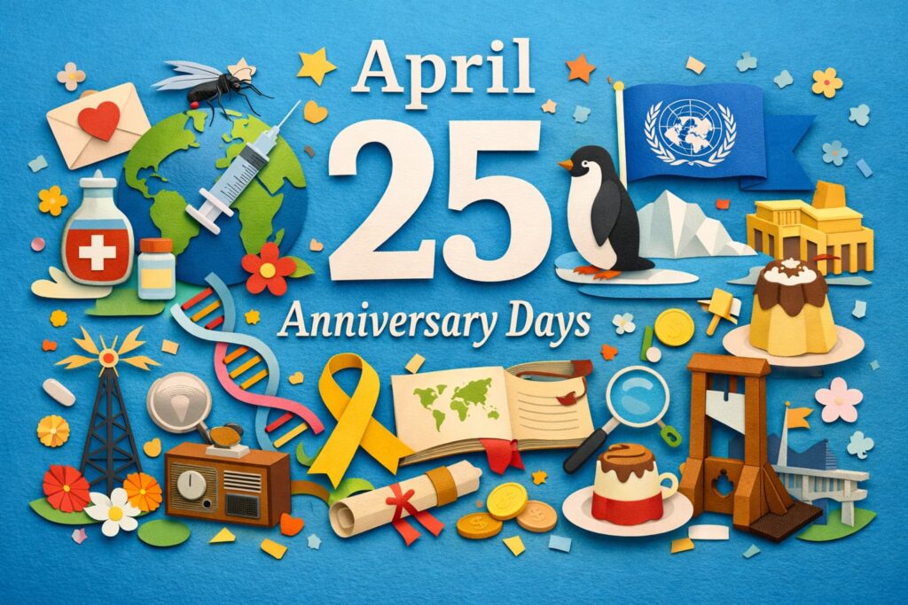 4月25日は何の日？世界マラリア・デーや世界ペンギンの日、DNAの日、国連記念日、小児がんゴールドリボンの日など主な記念日を紹介