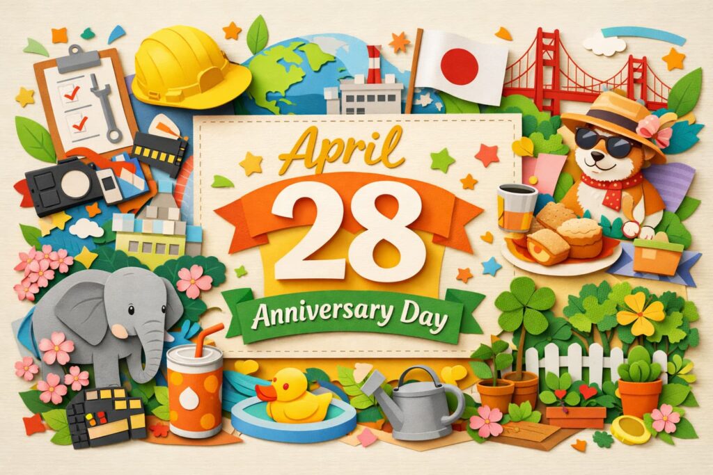 4月28日は何の日？労働安全衛生世界デーや主権回復の日、象の日、缶ジュース発売記念日、庭の日など主な記念日を紹介