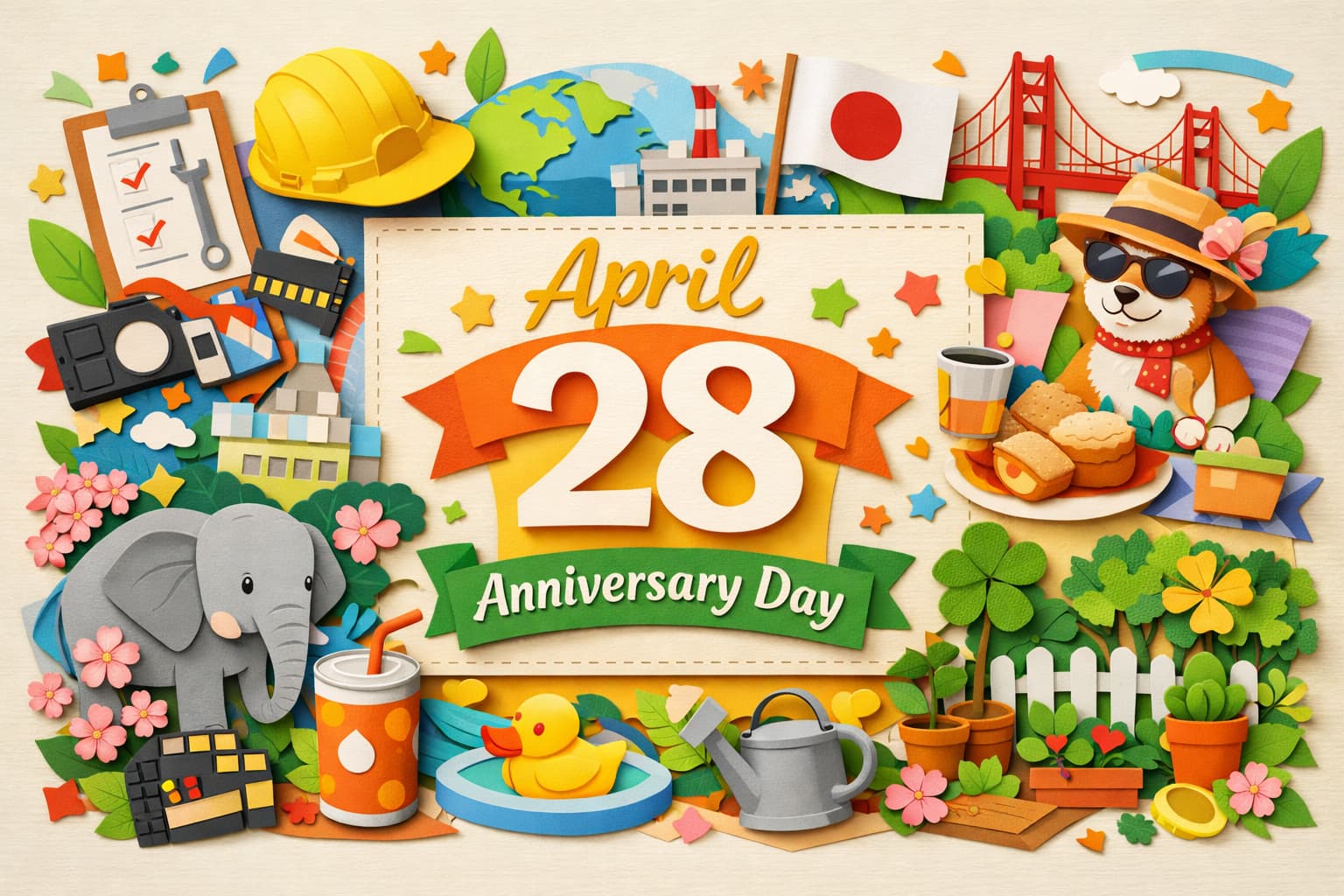 4月28日は何の日？労働安全衛生世界デーや主権回復の日、象の日、缶ジュース発売記念日、庭の日など主な記念日を紹介