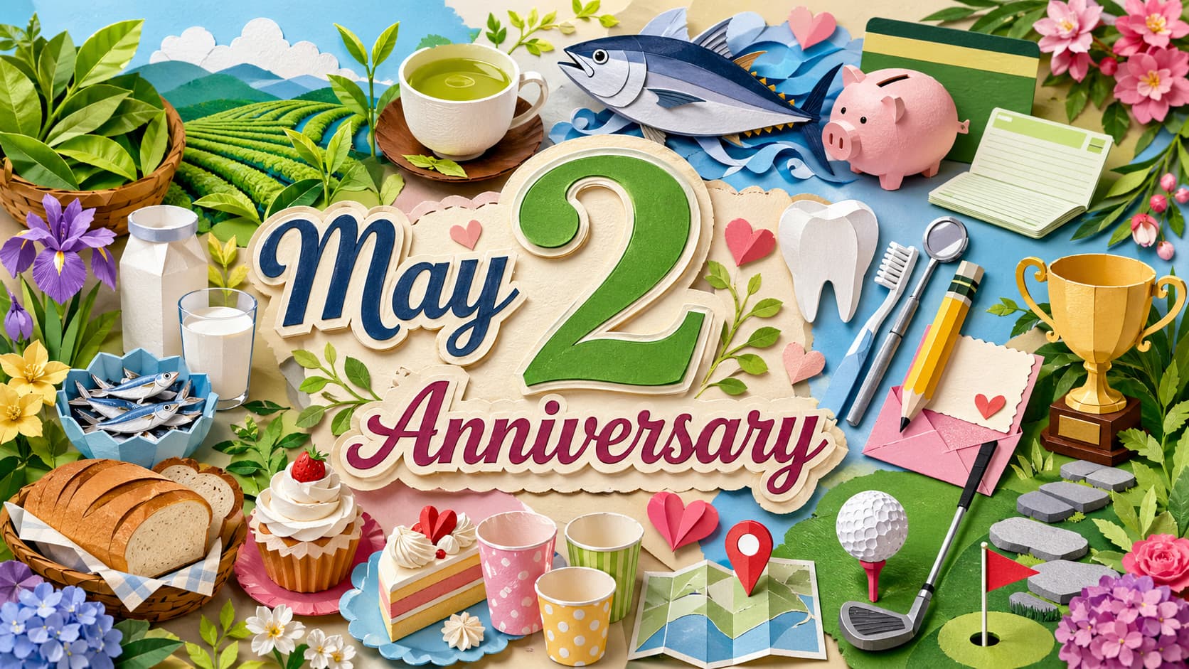 5月2日は何の日かを知りたい人向けに、八十八夜、世界まぐろデー、郵便貯金の日、歯科医師記念日、緑茶の日など主な記念日と由来をわかりやすくまとめた内容