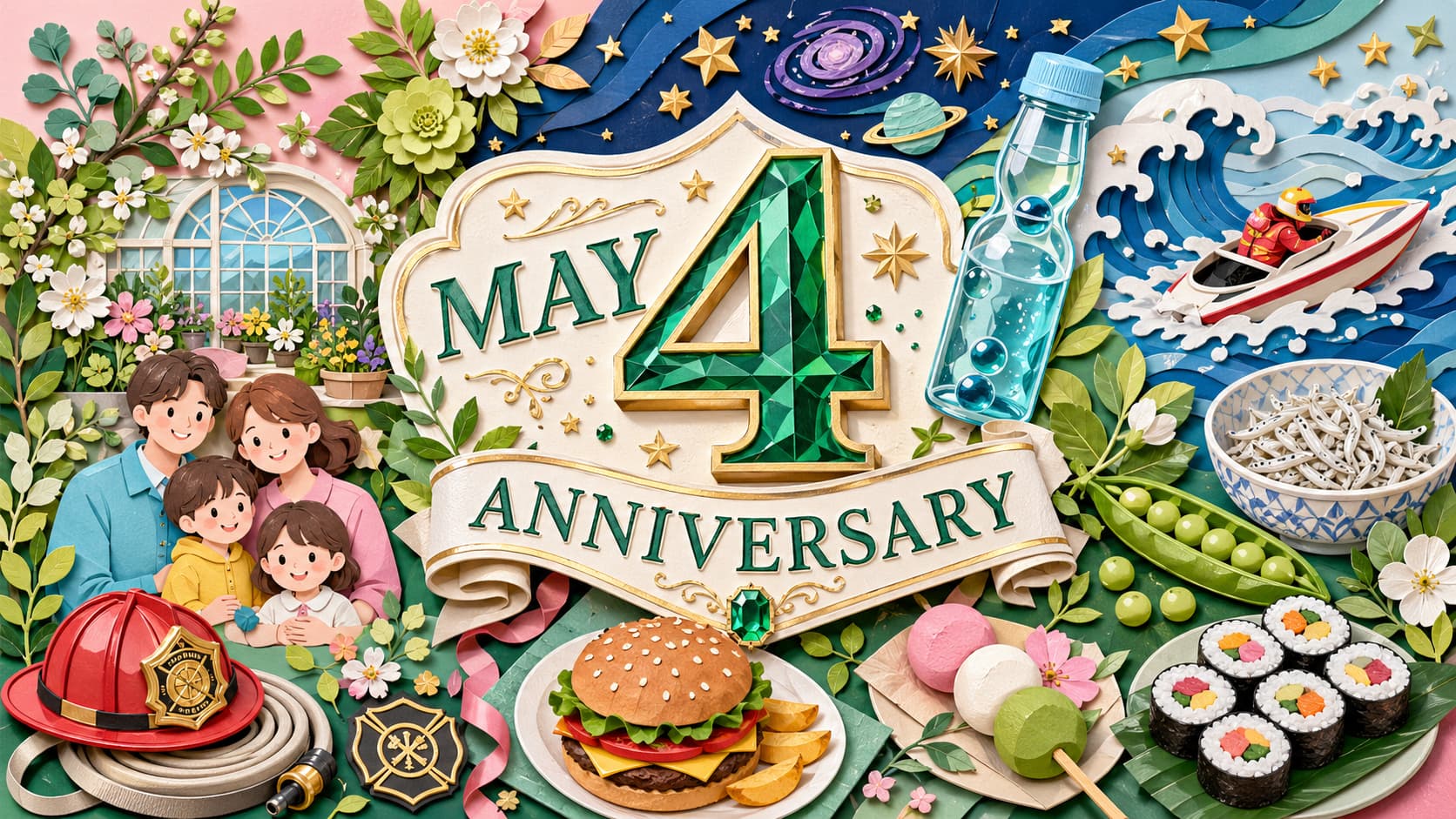 5月4日は何の日かを知りたい人に向けて、みどりの日を中心に、国際消防士の日、スター・ウォーズの日、植物園の日、ラムネの日など主な記念日をわかりやすく紹介する内容
