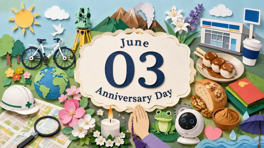 6月3日は何の日？世界自転車デー、測量の日、雲仙普賢岳祈りの日、ローソンの日、みたらしだんごの日などの記念日を紹介
