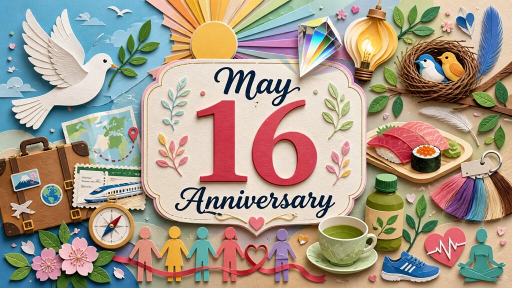 5月16日は何の日、平和に共存する国際デー、国際光デー、旅の日、HAE DAY、愛鳥週間など主な記念日を紹介