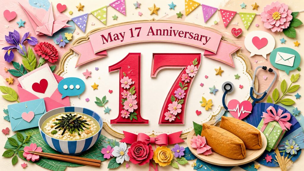 5月17日は何の日かを紹介し、世界情報社会・電気通信日、世界高血圧デー・高血圧の日、お茶漬けの日、多様な性にYESの日、大谷翔平の日などの記念日をわかりやすく解説