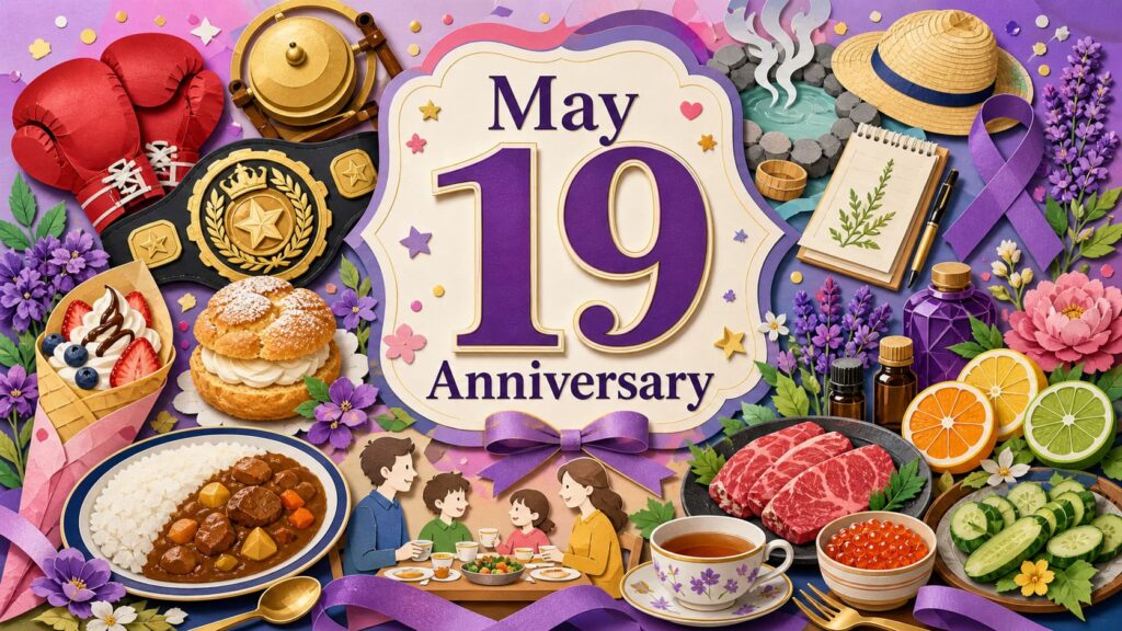 5月19日は何の日、ボクシングの日、小諸・山頭火の日、IBDを理解する日、香育の日、食育の日などの記念日を紹介