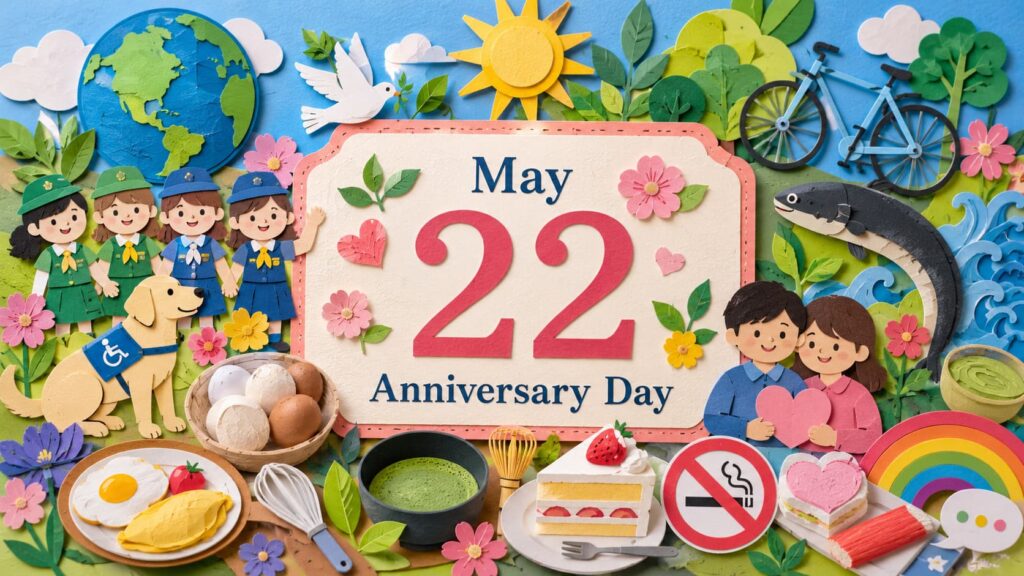 May 22 Anniversary Day｜5月22日は何の日、国際生物多様性の日、ガールスカウトの日、サイクリングの日、たまご料理の日、ほじょ犬の日を紹介