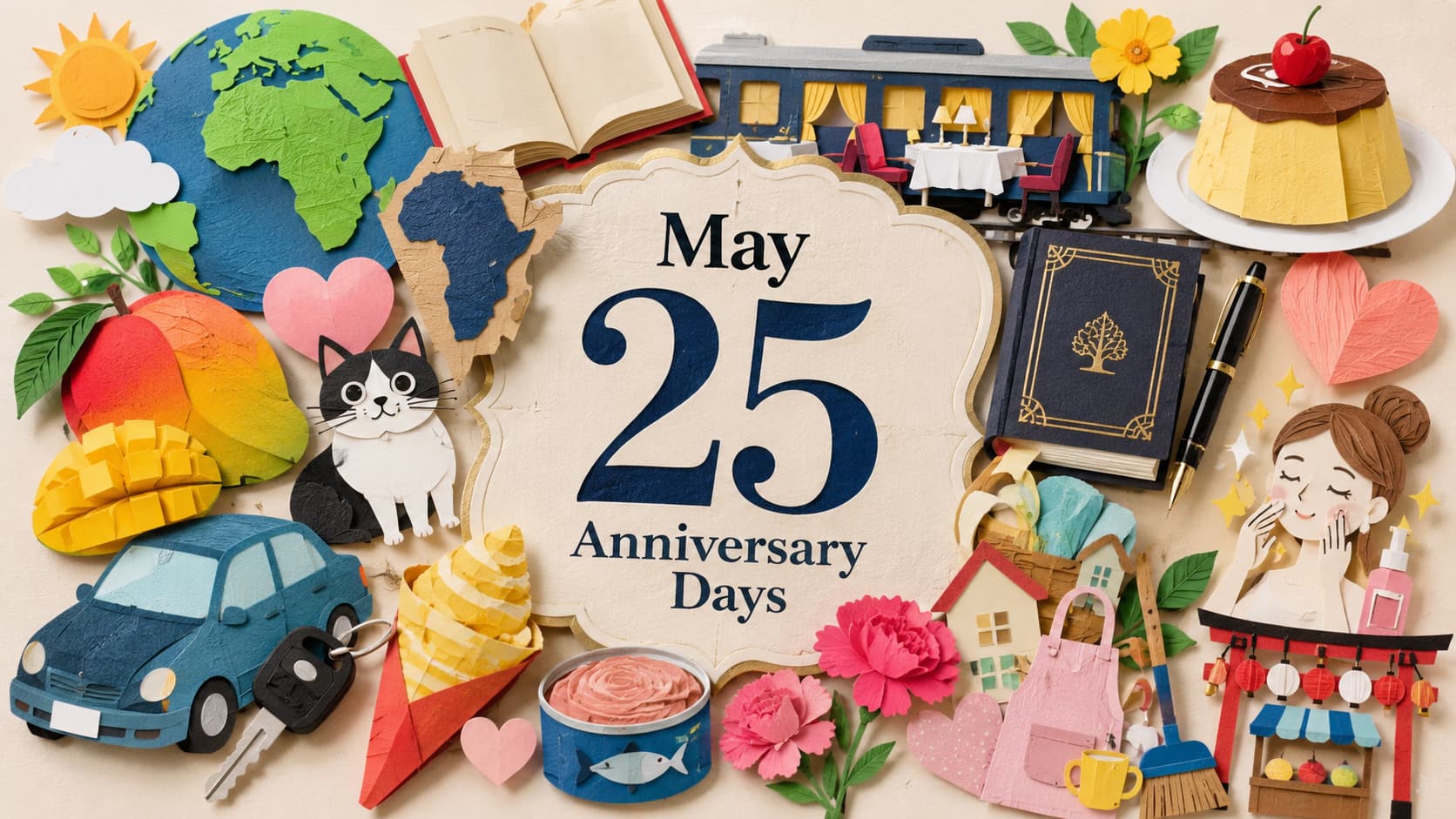 5月25日は何の日？アフリカ・デー、食堂車の日、広辞苑記念日、納本制度の日、主婦休みの日など多彩な記念日を紹介