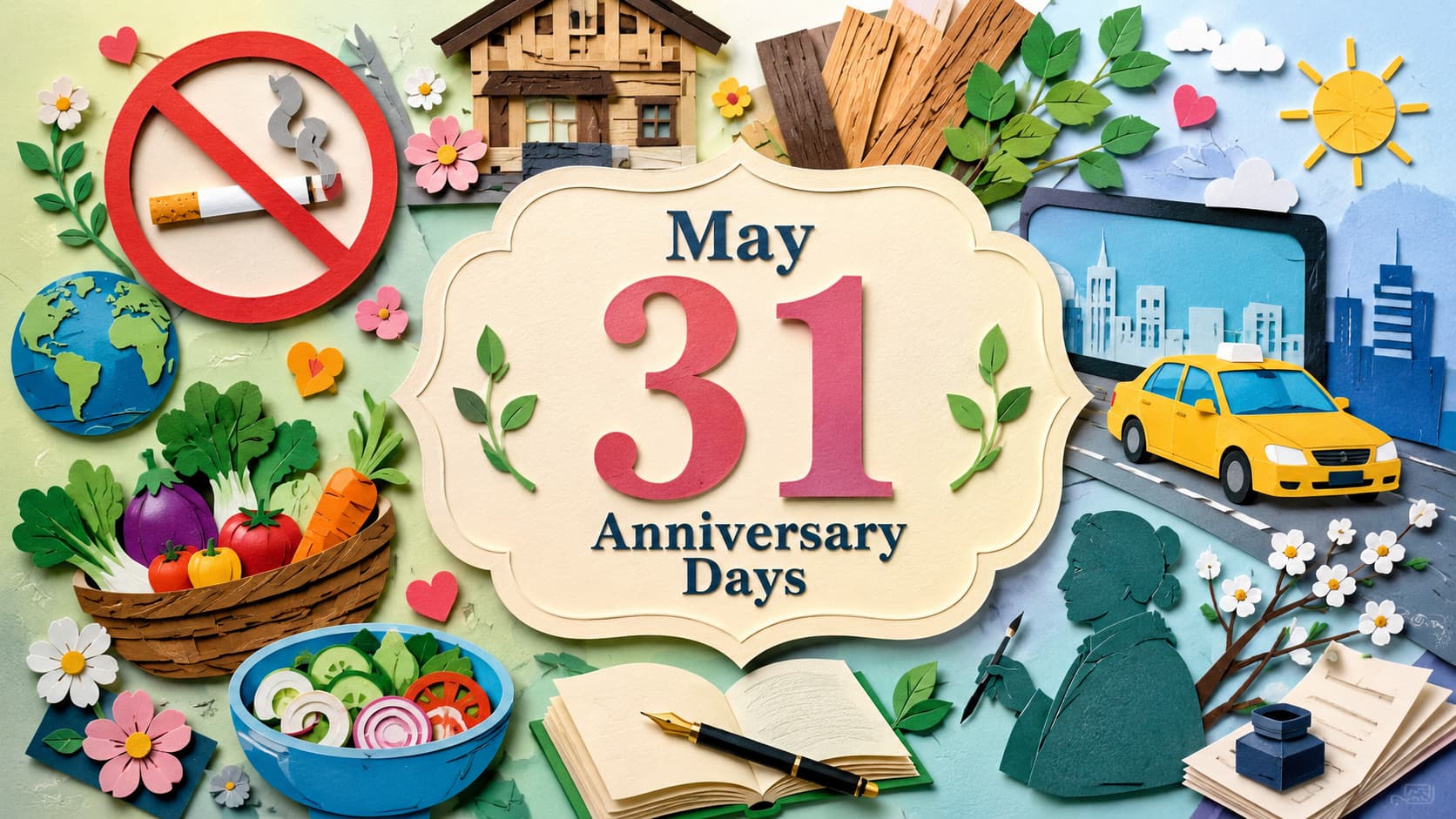 5月31日は世界禁煙デー、古材の日、車窓サイネージの日、菜の日、青峰忌にまつわる記念日です。