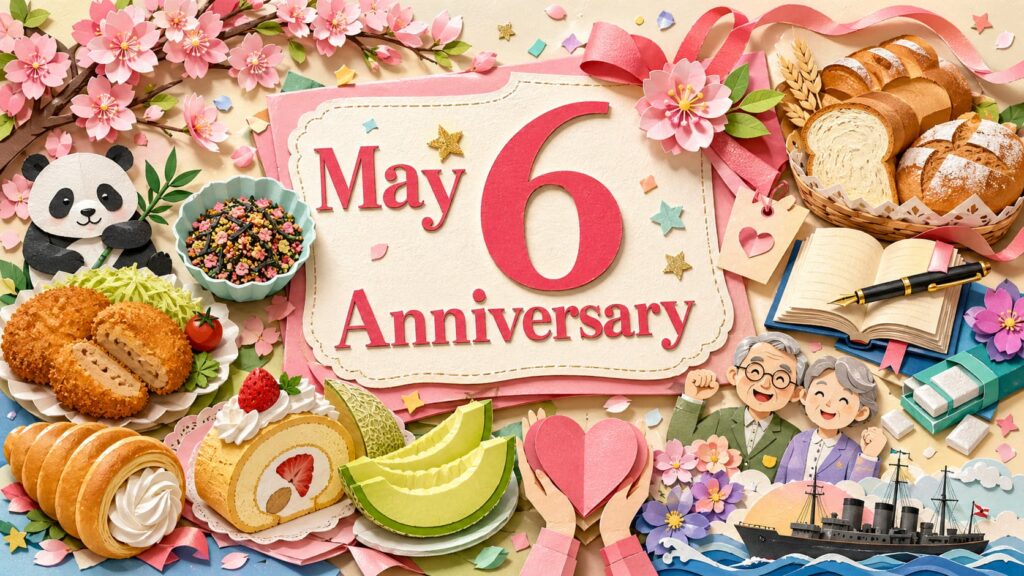 5月6日は何の日かを知りたい人に向けて、国際ノーダイエットデー、コロッケの日、ふりかけの日、宮古港海戦の日、心の介護に向き合う日など、食べもの・歴史・文学・暮らしにまつわる記念日をわかりやすく紹介