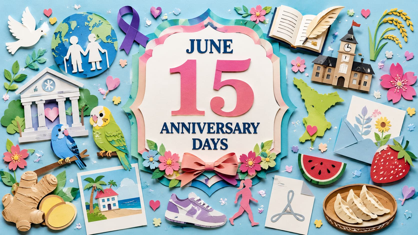 6月15日は世界高齢者虐待啓発デー、信用金庫の日、米百俵デー、千葉県民の日、栃木県民の日など多彩な記念日が重なる日