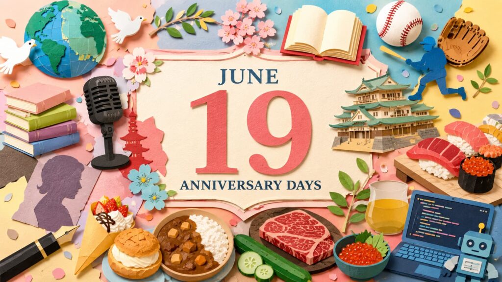 6月19日は何の日、朗読の日、京都府開庁記念日、ベースボール記念日、桜桃忌を紹介