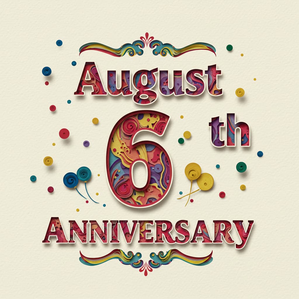 8月6日の記念日、広島平和記念日やWorld Wide Webの日など、重要な記念日を祝うカラフルで魅力的な画像