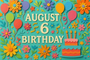 8月6日生まれの芸能人・有名人一覧と誕生日を祝う華やかなデザイン