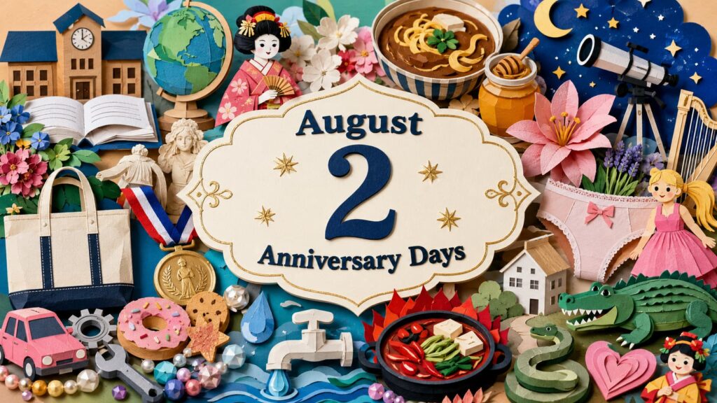 8月2日は何の日か、学制発布記念日、博多人形の日、パンツの日、ホコ天記念日、金銀の日などの由来を紹介