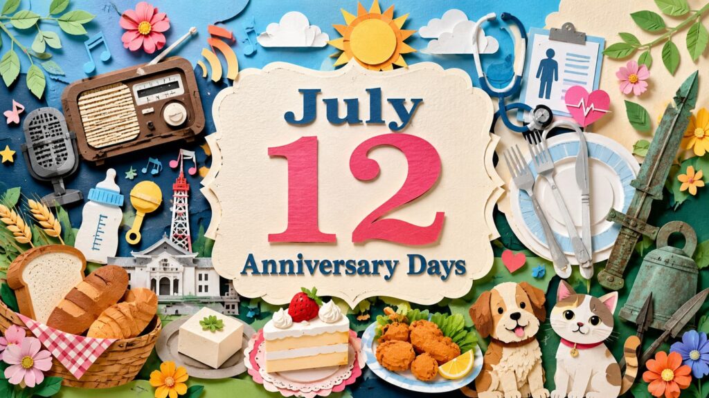 7月12日は何の日か、ラジオ本放送の日・人間ドックの日・洋食器の日・ひかわ銅剣の日・宇佐からあげの日などの記念日を紹介