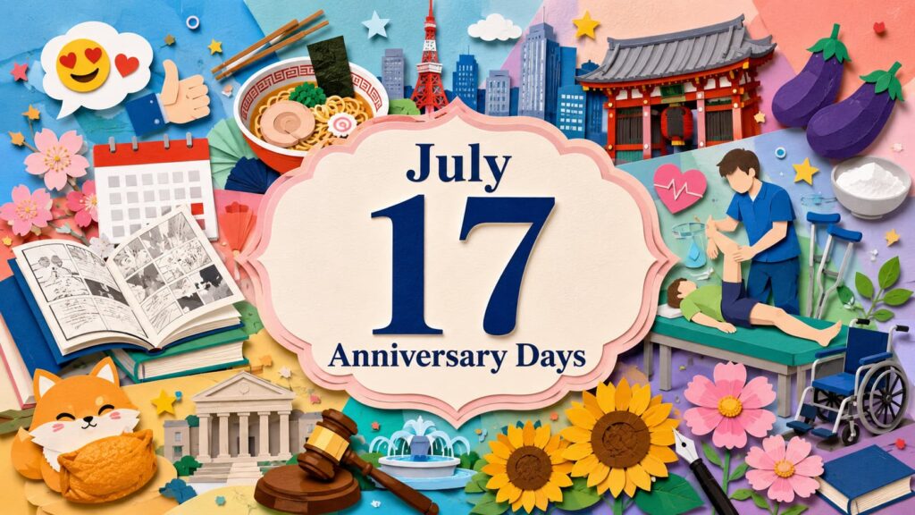 7月17日は何の日｜世界絵文字デー、漫画の日、理学療法の日、東京の日、喜多方ラーメンの日を紹介