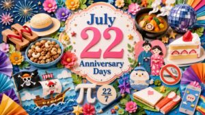 7月22日は何の日かを紹介する下駄の日、ナッツの日、著作権制度の日、円周率近似値の日、ONE PIECEの日などの記念日まとめ